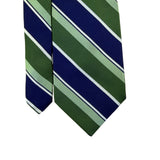 Jos. A. Bank Mens Green & Blue Silk Blend Striped Tie Italy Signature Collection