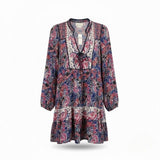 By Anthropologie Womens Multicolor 100% Viscose Printed Long Sleeve Mini Dress S