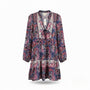 By Anthropologie Womens Multicolor 100% Viscose Printed Long Sleeve Mini Dress S