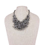 Statement Choker Necklace Women Black Chain Crystal Bead Dramatic Cluster Adjust