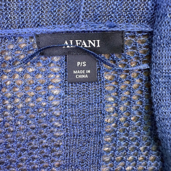Alfani Womens Blue Open-Front Cardigan Petite Lightweight Knit Sz S