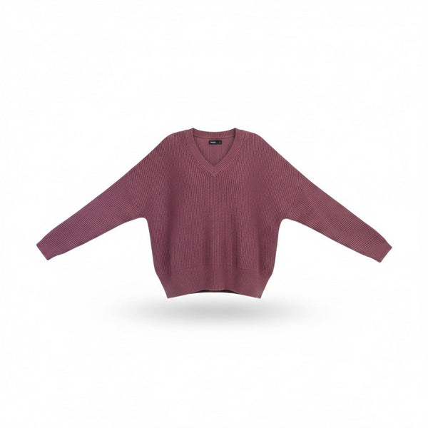 Simply Vera Vera Wang Womens Purple Viscose Metallic V-Neck Sweater Size M