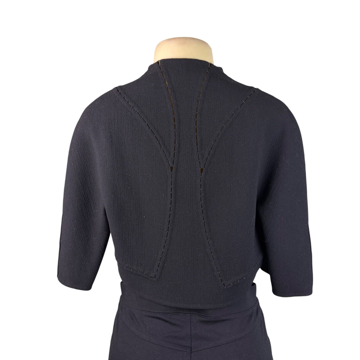 Chado Ralph Rucci Black Short Cropped Bolero Jacket Women Open Front