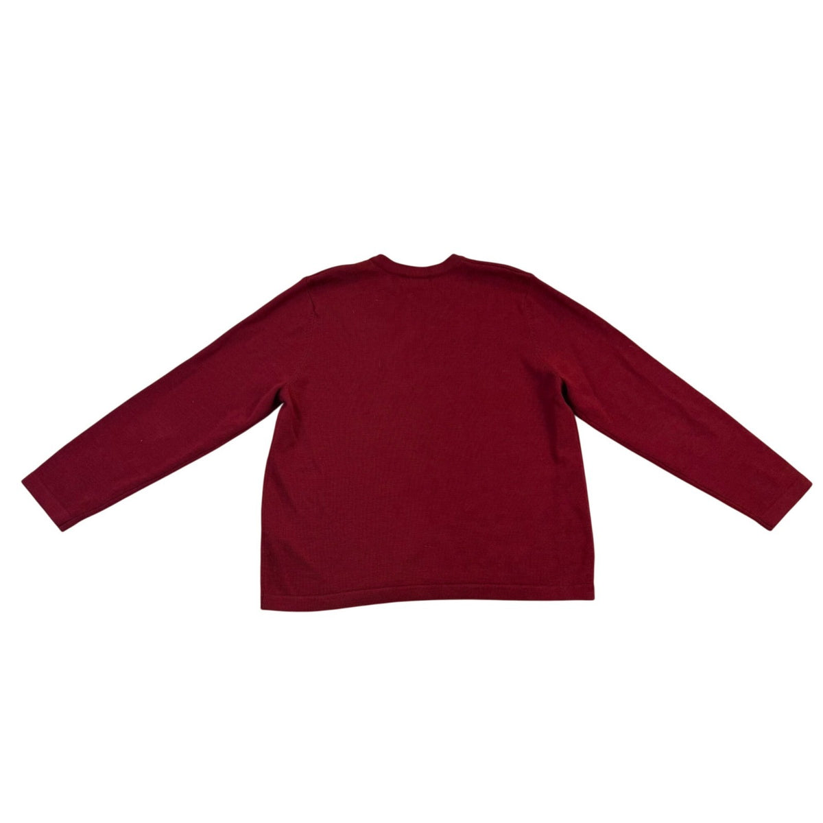 Eddie Bauer Mens Red Wool Crewneck Pullover Sweater Knit Long Sleeve Size L