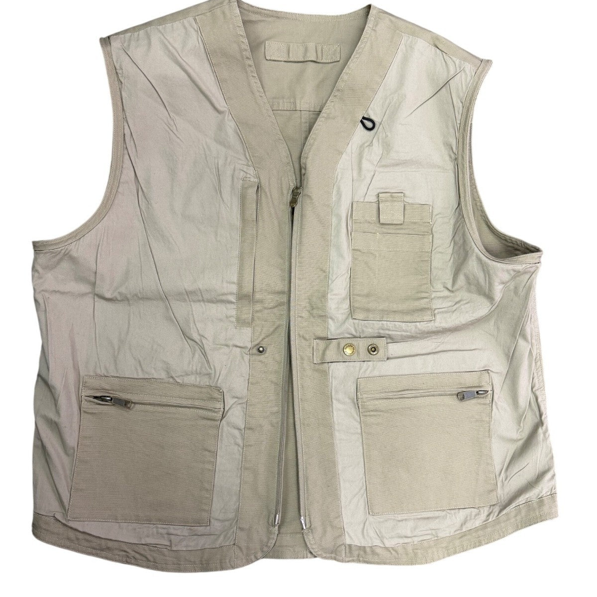 Duluth Trading Mens Tan Utility Vest Functional Storage Durable Zip Vest