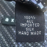Axcess Mens Navy Silk Handmade Patterned Tie Blue Check Design