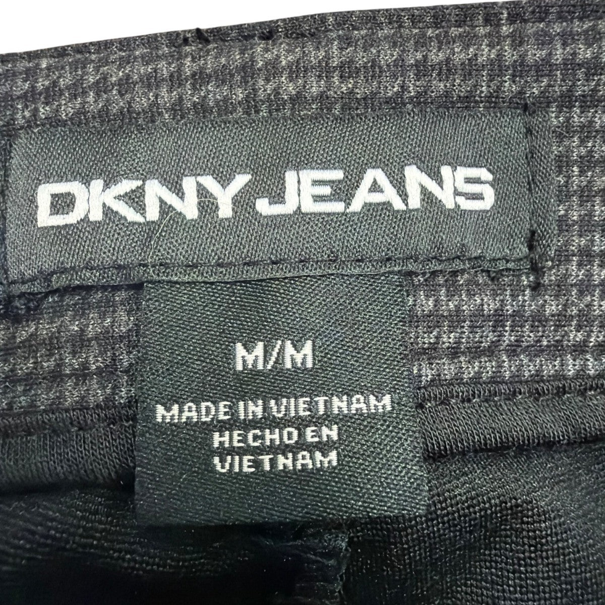 DKNY Jeans Womens Grey Houndstooth Polyester Blend Slim Fit Pants Medium Size M