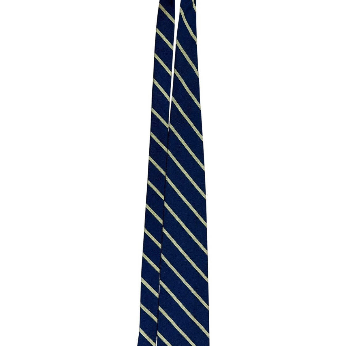 Vintage Brooks Brothers Mens Navy & Yellow Silk Striped Tie Handmade USA Classi