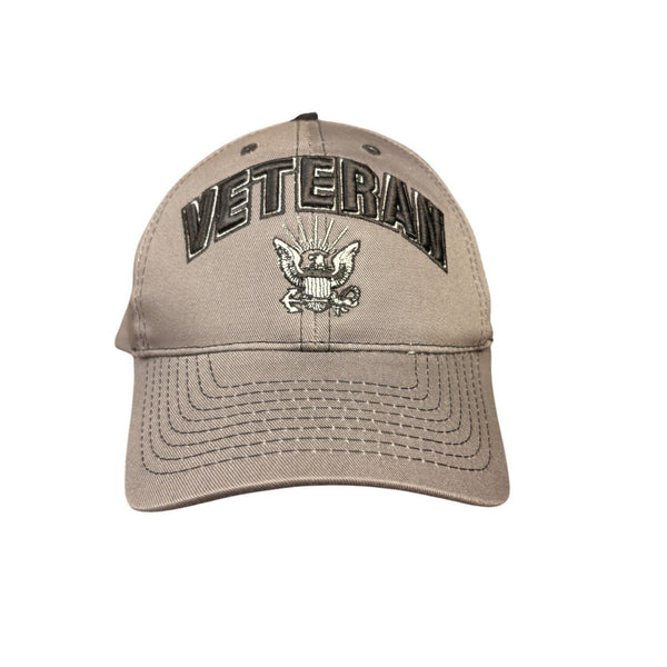 Black Ink Design Mens Charcoal Cotton U.S. Navy Veteran Adjustable Baseball Hat