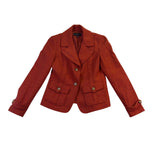 Talbots Women Orange Wool Blend Tailored Blazer Jacket Button Front Size 2