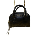 Nine West Women’s Black Faux Leather Quilted Gold Chain Strap Crossbody Mini Bag