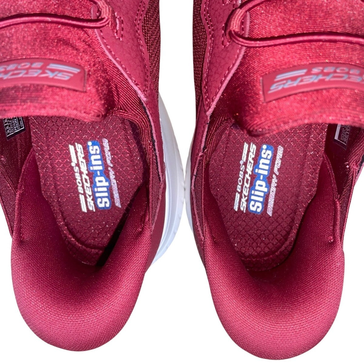 Skechers Bobs Women’s Red Mesh Lace Up Accent Slip Ins Athletic Sneakers Sz 9.5