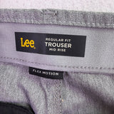 Lee Womens Gray Trousers Regular Fit Flex Motion Waistband Mid Rise Sz10 Short