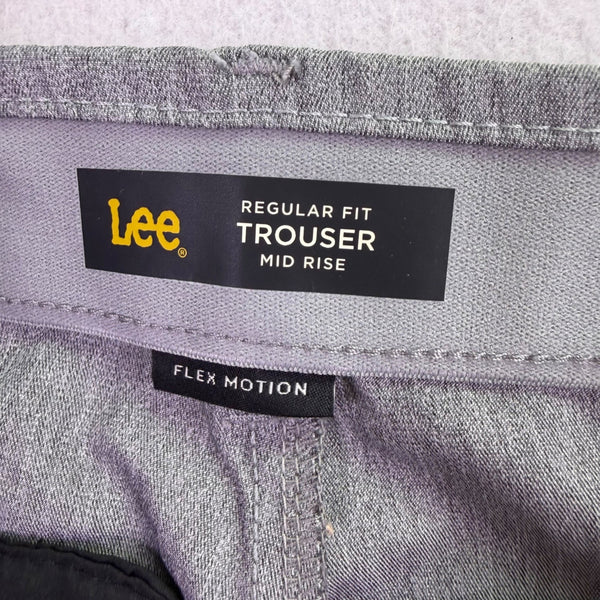 Lee Womens Gray Trousers Regular Fit Flex Motion Waistband Mid Rise Sz10 Short