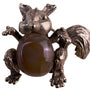 Vintage Silver Tone Animal Brooch Jelly Belly Stone Squirrel Retro Pin Jewelry