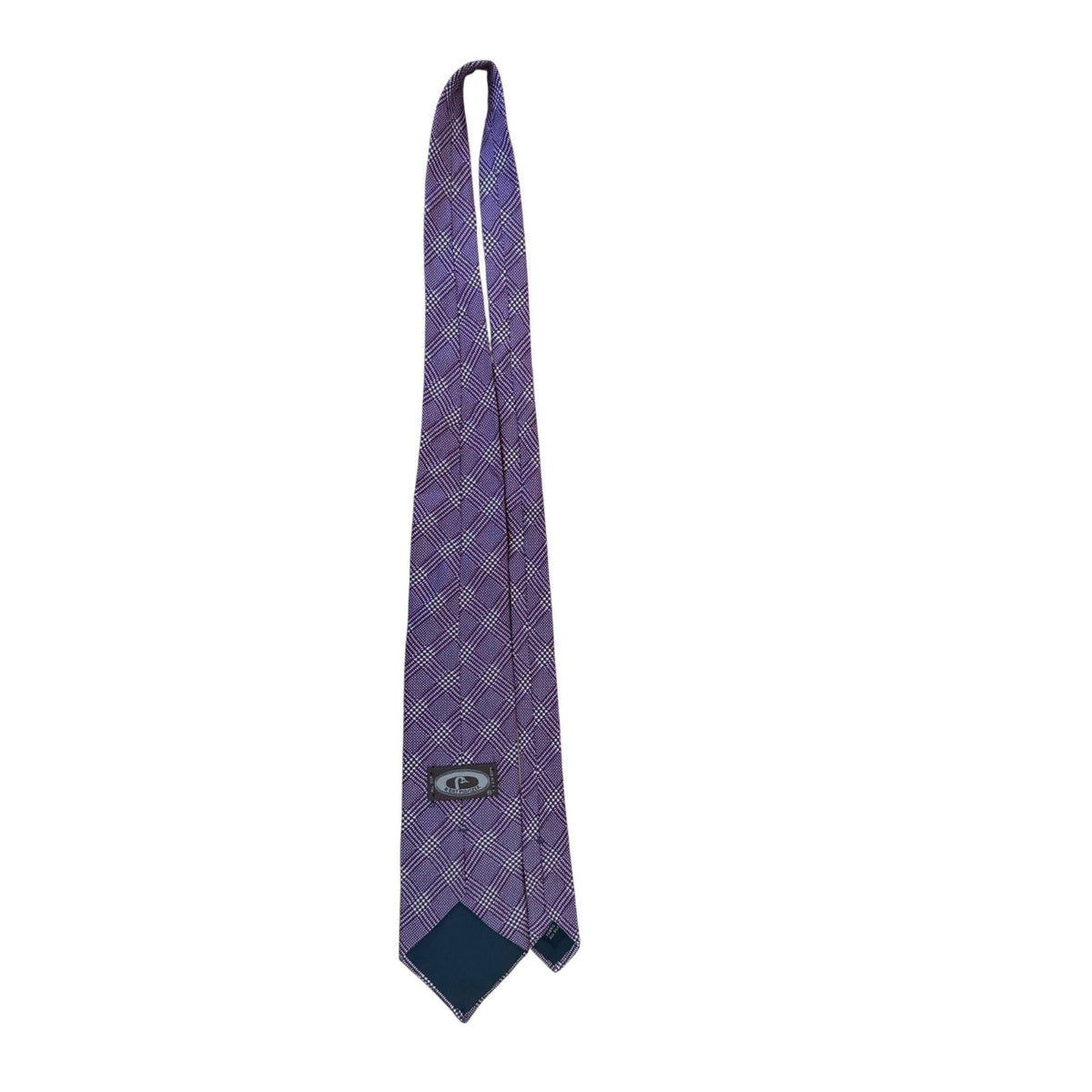 BERT PULITZER Mens Purple Plaid All Silk Tie Made In U.S.A Stylish Pattern