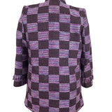 Starlite Womens Brown & Pink Woven Fringe Open Front Blazer Jacket Sz 12