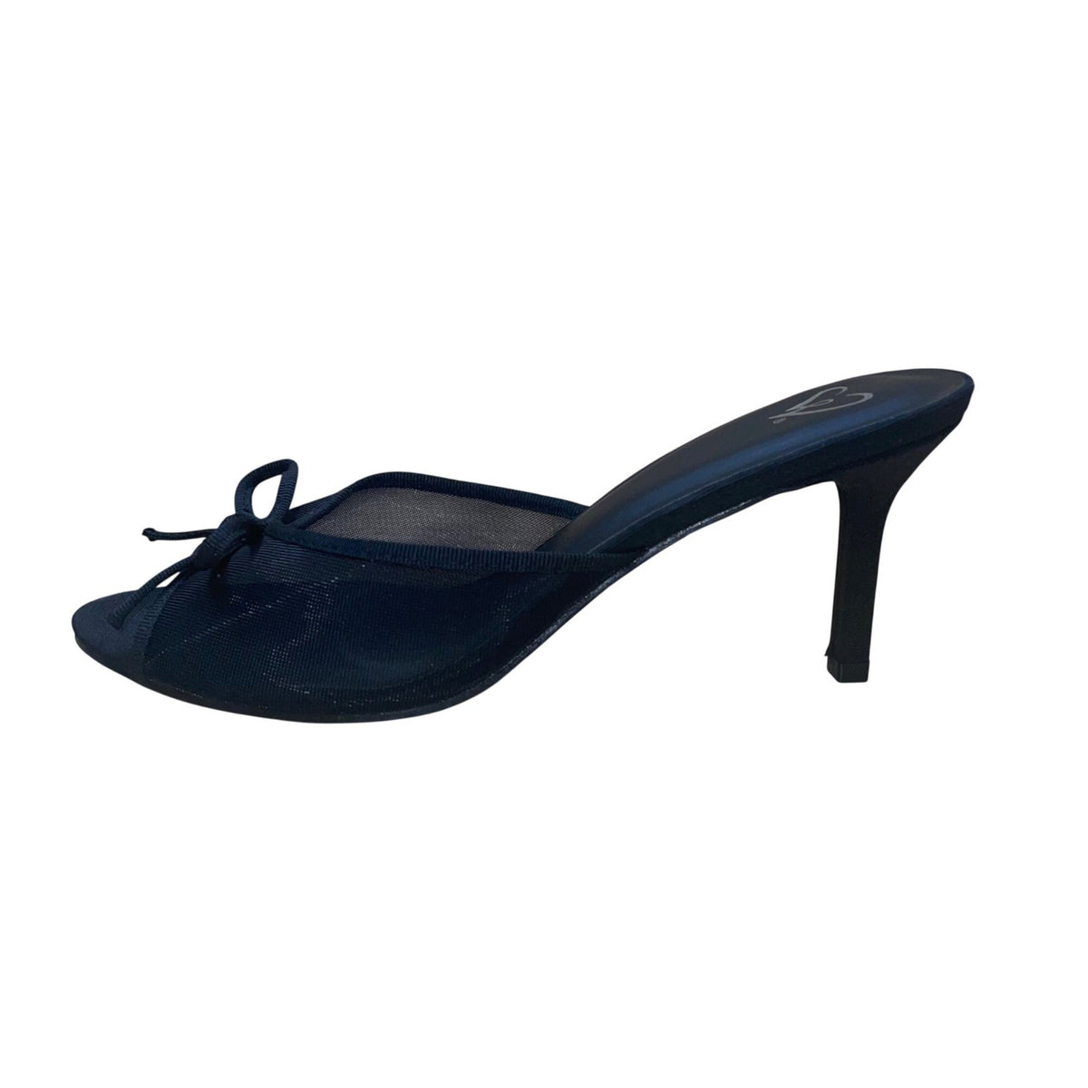 Windsor Women’s Black Mesh Fabric Open-Toe Luxe Fit Heels Size 7