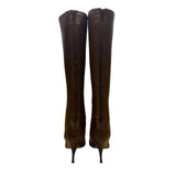 Brian Atwood Women’s Brown Leather Knee-High Stiletto Boots Size 38
