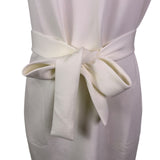 Spanx Women White Sleeveless Belted Midi Dress AirEssentials Pockets Size M