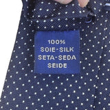 Faconnable Mens Navy Blue 100% Silk Polka Dot Necktie Elegant Classic Design