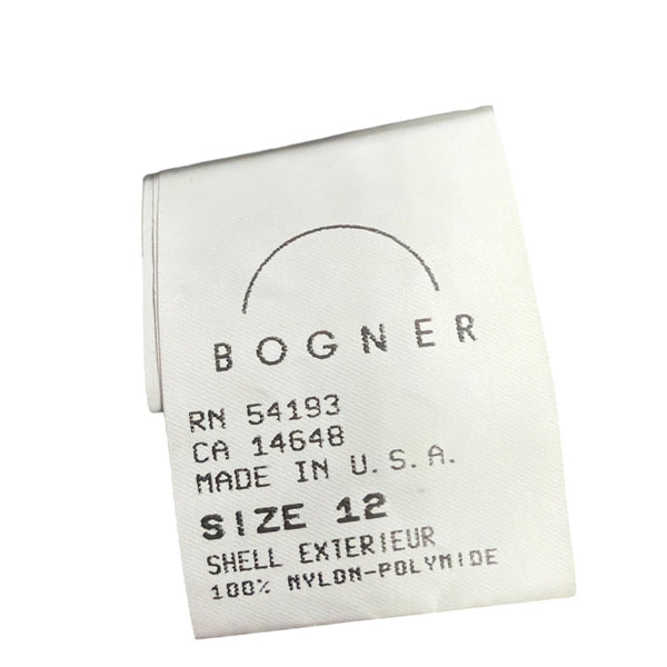 Bogner Womens Black Nylon Embroidered Hooded Jacket Stylish Winter Coat Size 12