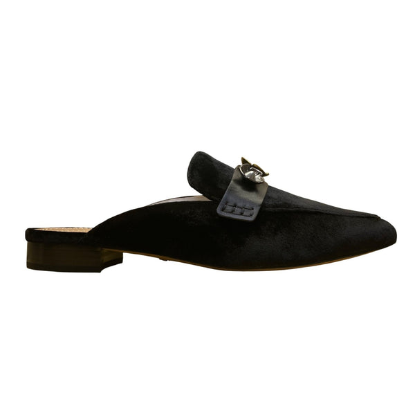 Coach Women’s Black Velvet Floral Embellished Mules Size 9.5B