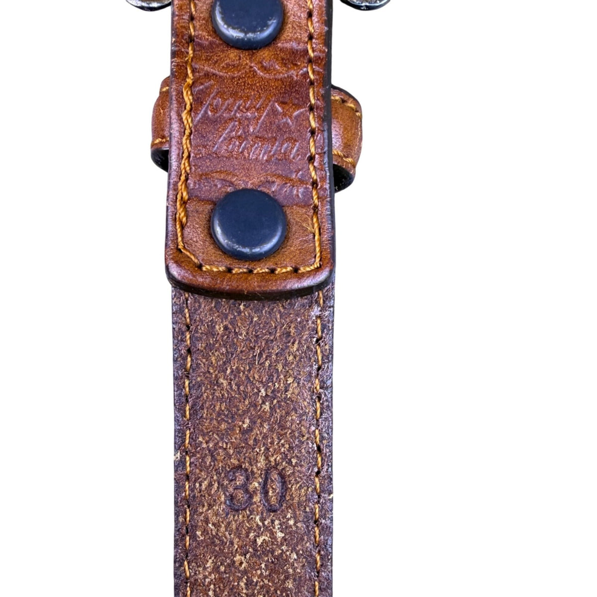 Tony Lama Tan Leather Western Belt With Silver Buckle Embossed Floral Sz 30