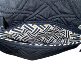Vera Bradley Women’s Black Quilted Fabric Turn Lock Closure Shoulder Bag