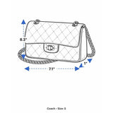 Coach Women’s Black Leather Front Buckle Detail Adjustable Strap Crossbody Bag