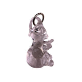 Clear Glass Bear Pendant Charm With Hanging Loop Collectible Miniature