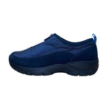 Lands End Women’s Navy Blue Suede & Quilted Nylon Slip-On Shoes Size 8.5D