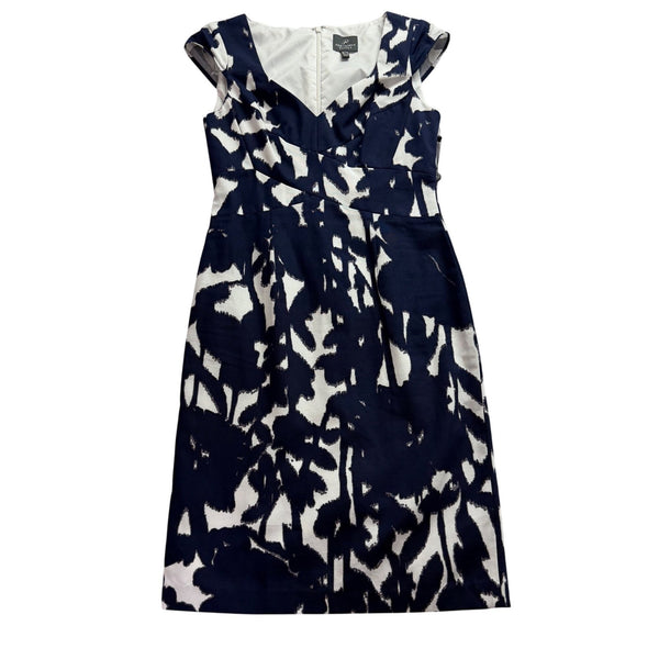 Adrianna Papell Women’s Navy/White  Sleeveless Dress Abstract Print Size 2 - New