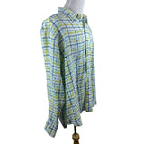 Tommy Bahama Men's Green Plaid Relaxed Linen Button Up Shirt  Shirt Sz XL