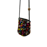 Colorful Mosaic Beaded Women’s Black Bohemian Style Crossbody Bag
