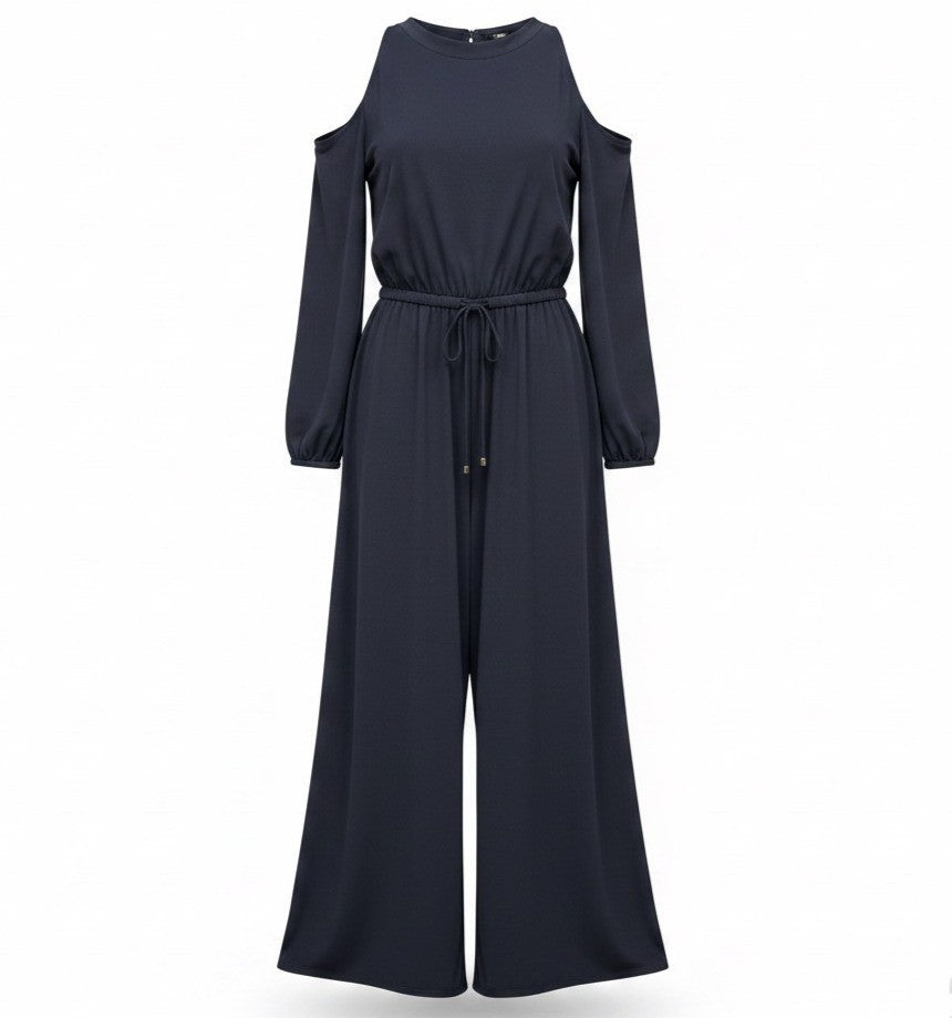 International Concepts Womens Black Cold Shoulder Jumpsuit Size S