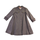 Rachel Roy Womens Grey Flared Trench Coat With Floral Lining Size XS