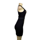Bailey 44 Womens Black & Gold Faux Snakeskin Bodycon Sleeveless Mini Dress Size
