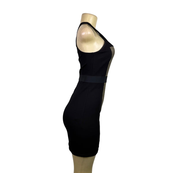 Bailey 44 Womens Black & Gold Faux Snakeskin Bodycon Sleeveless Mini Dress Size