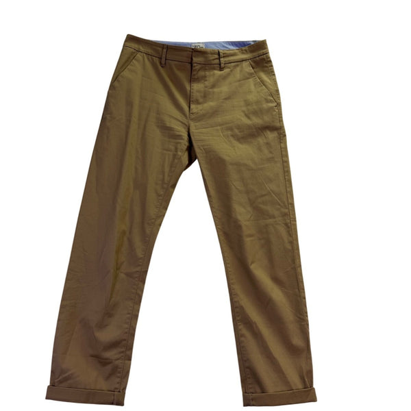 J.Crew Womens Tan Cotton-Blend Chino Pants Slim Straight-Leg Style Size 26