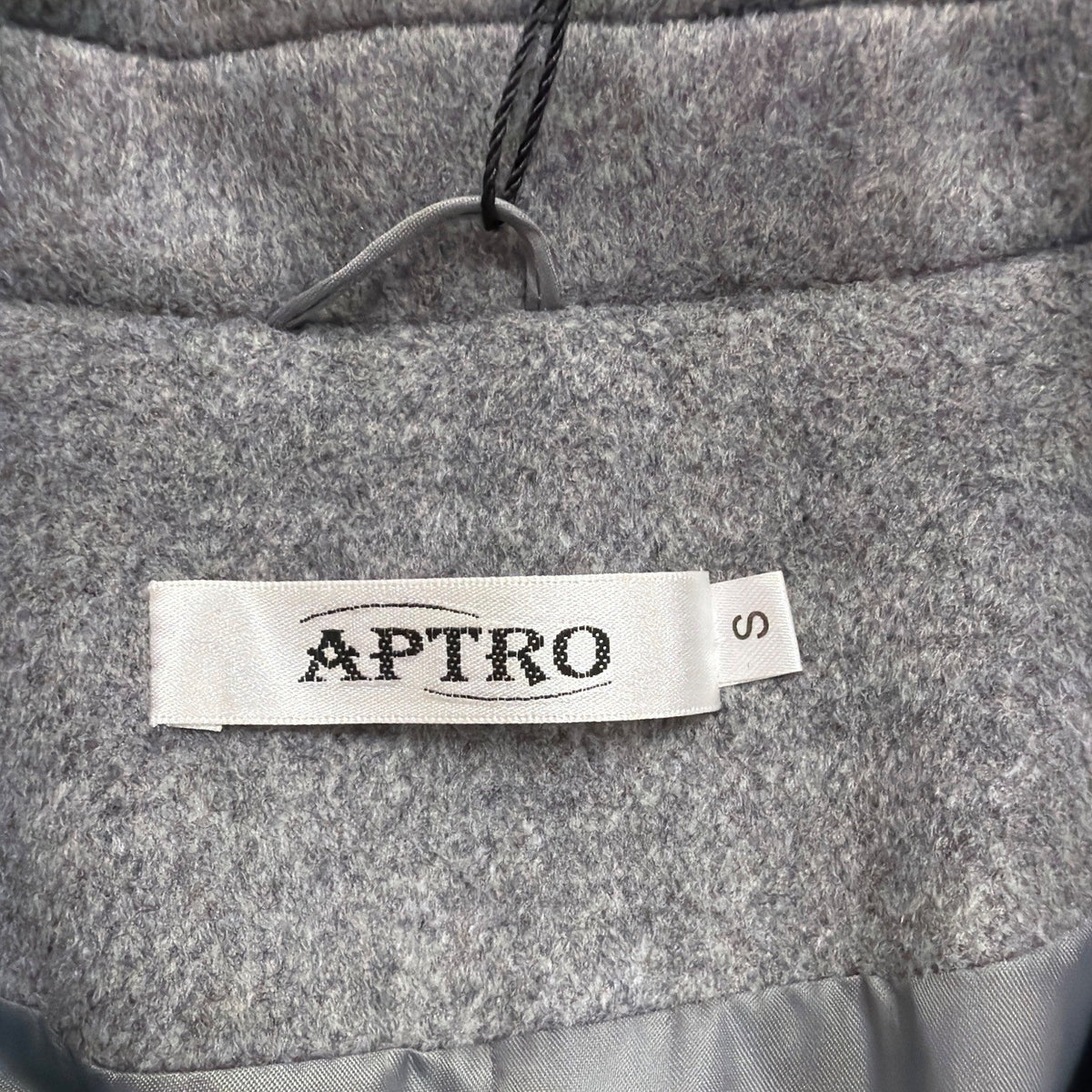 Aptro Womens Gray Wool Blend Double-Breasted Winter Coat Size S