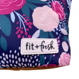 Fit + Fresh Women’s Navy Blue Floral Insulated Lunch Tote With Dual Tan Handles
