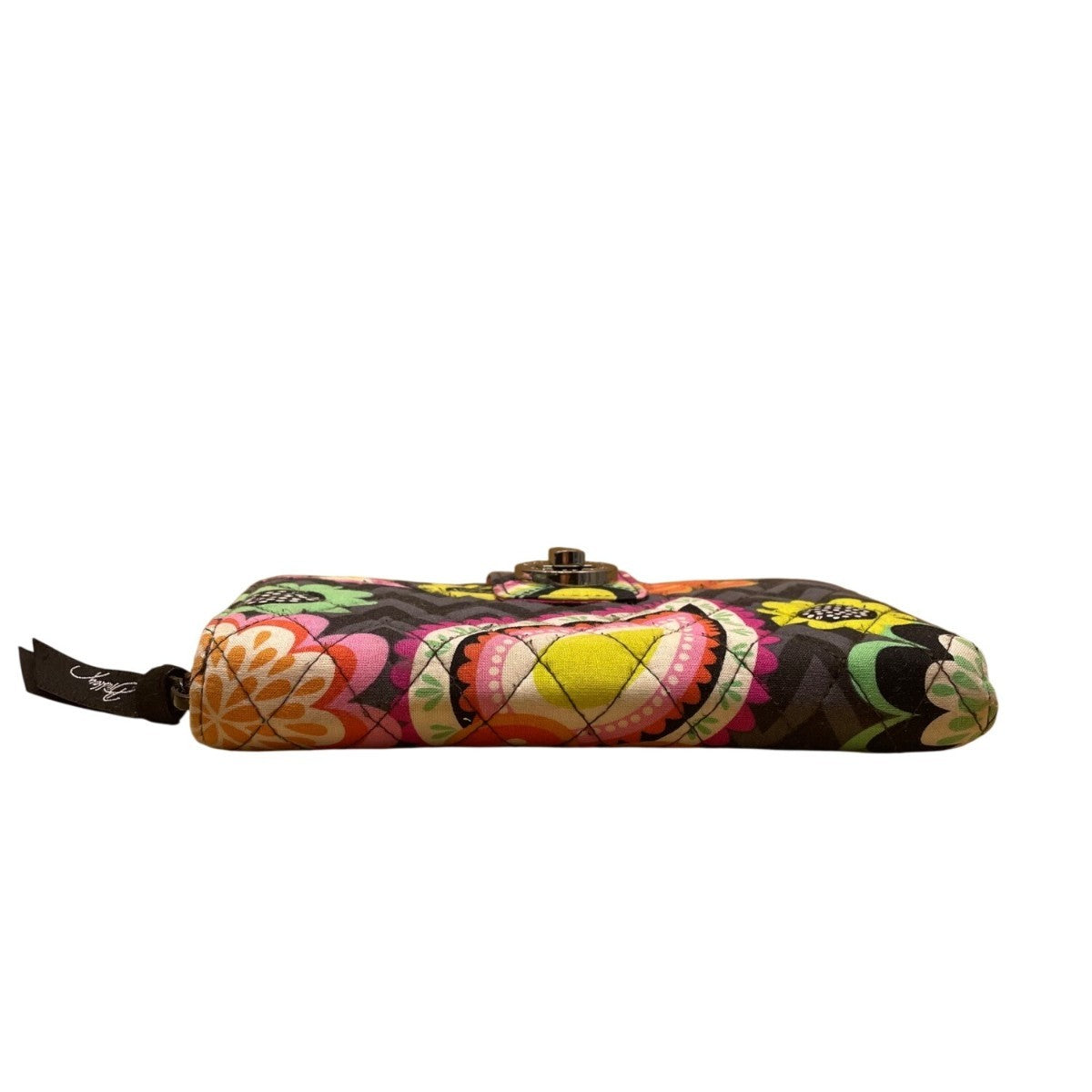 Vera Bradley Women’s Black Multicolor Quilted Floral Pattern Turnlock Wallet