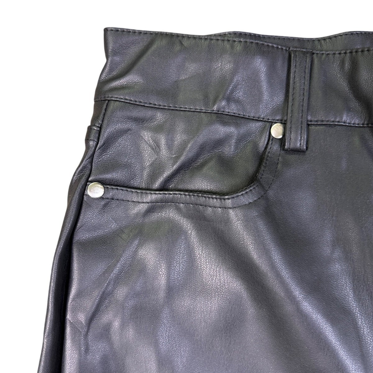 Justfab Womens Black Faux Leather Pants Size M