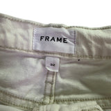 Frame Womens White Denim Frayed-Hem Wide-Leg Jeans Distressed Style Size 32