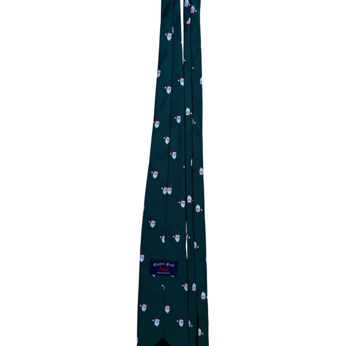 Cape Cod Mens Green Polyester/Silk Santa Claus Pattern Christmas Necktie