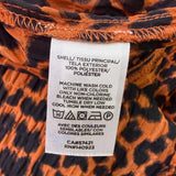 Loft Womens Black/Orange Leopard Print Smocked Long Sleeve Blouse Sz XS