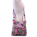 Vera Bradley Women’s Pink & Green Quilted Floral Print Adjustable Crossbody Bag