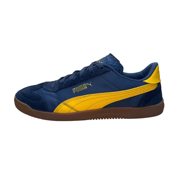 Puma Mens Blue & Yellow Suede Lace-Up Club 5v5 Lux OG Sneakers Size 12