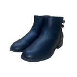 Kelly & Katie Women’s Black Faux Leather Double Buckle Ankle Boots Sz 8M